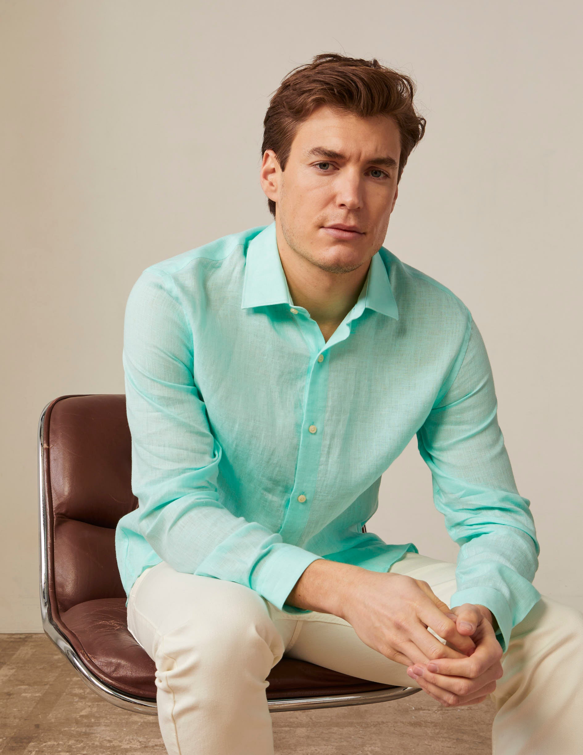 Auguste green linen shirt