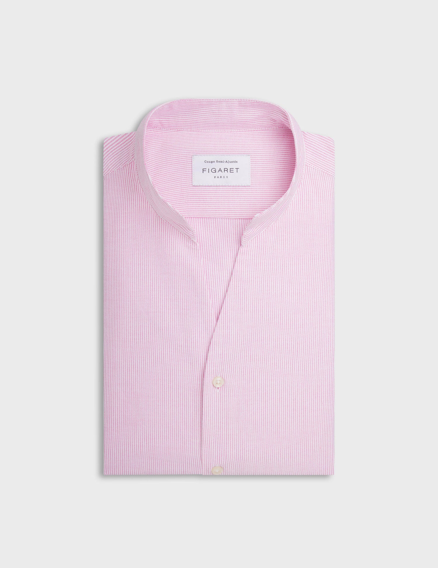 Striped pink Carl shirt - Oxford - Open straight Collar#4