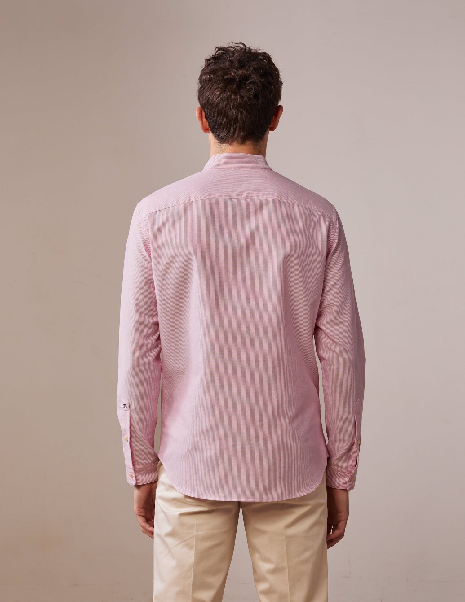 Striped pink Carl shirt - Oxford - Open straight Collar#2