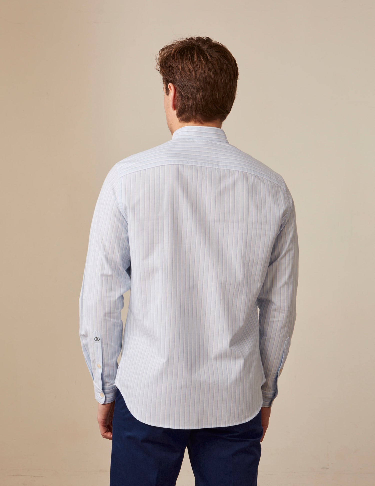 Striped light blue Carl shirt - Oxford - Open Straight Collar#2
