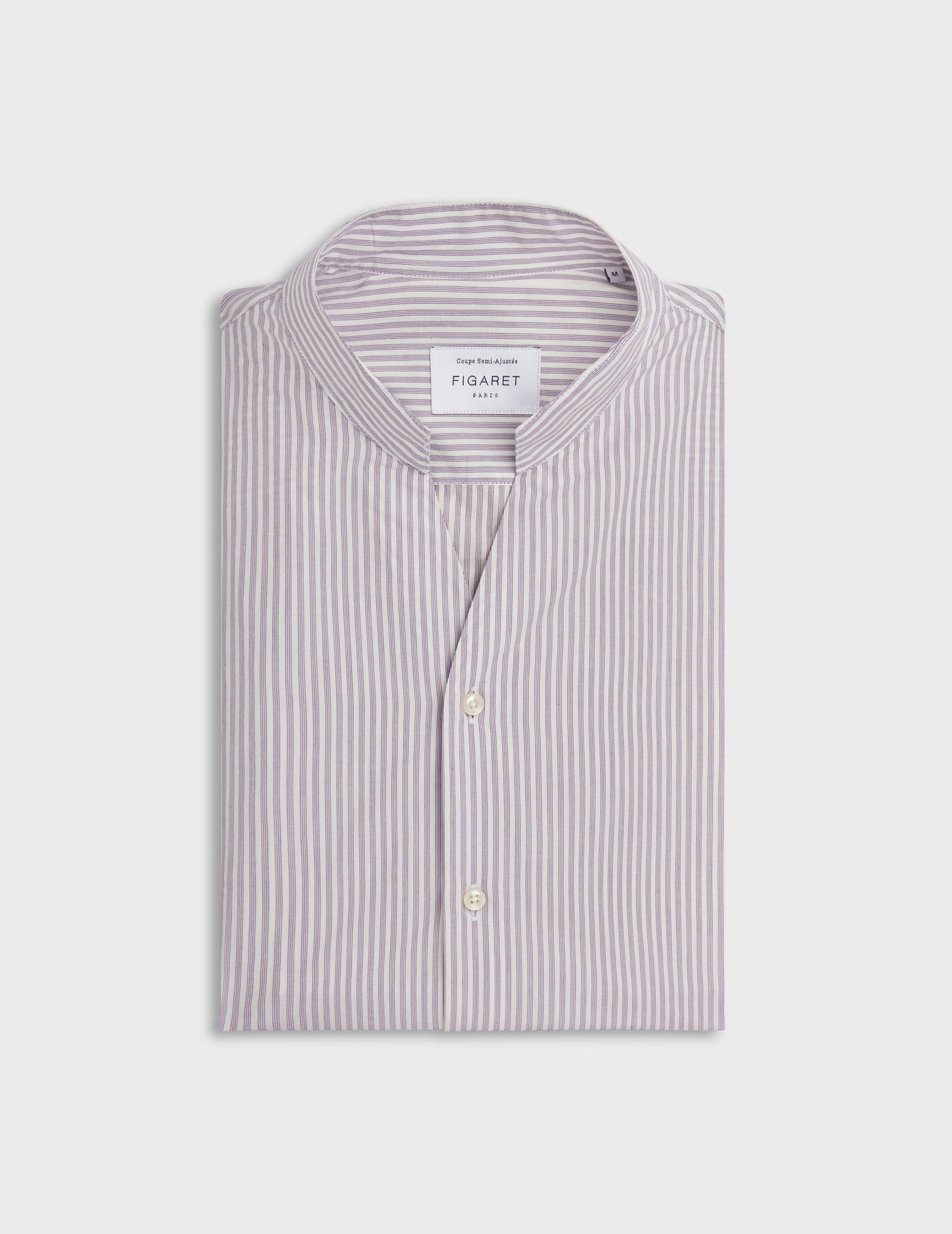 Striped purple Carl shirt - Poplin - Open straight Collar#4