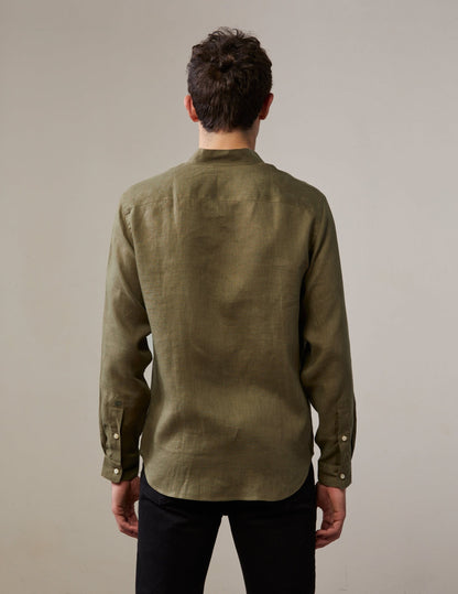 Carl shirt in khaki linen