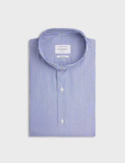 Striped blue semi-fitted shirt