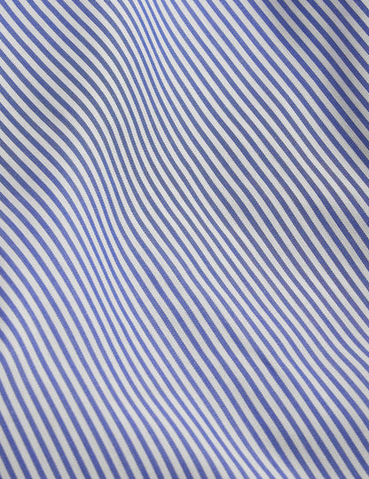 Striped blue semi-fitted shirt