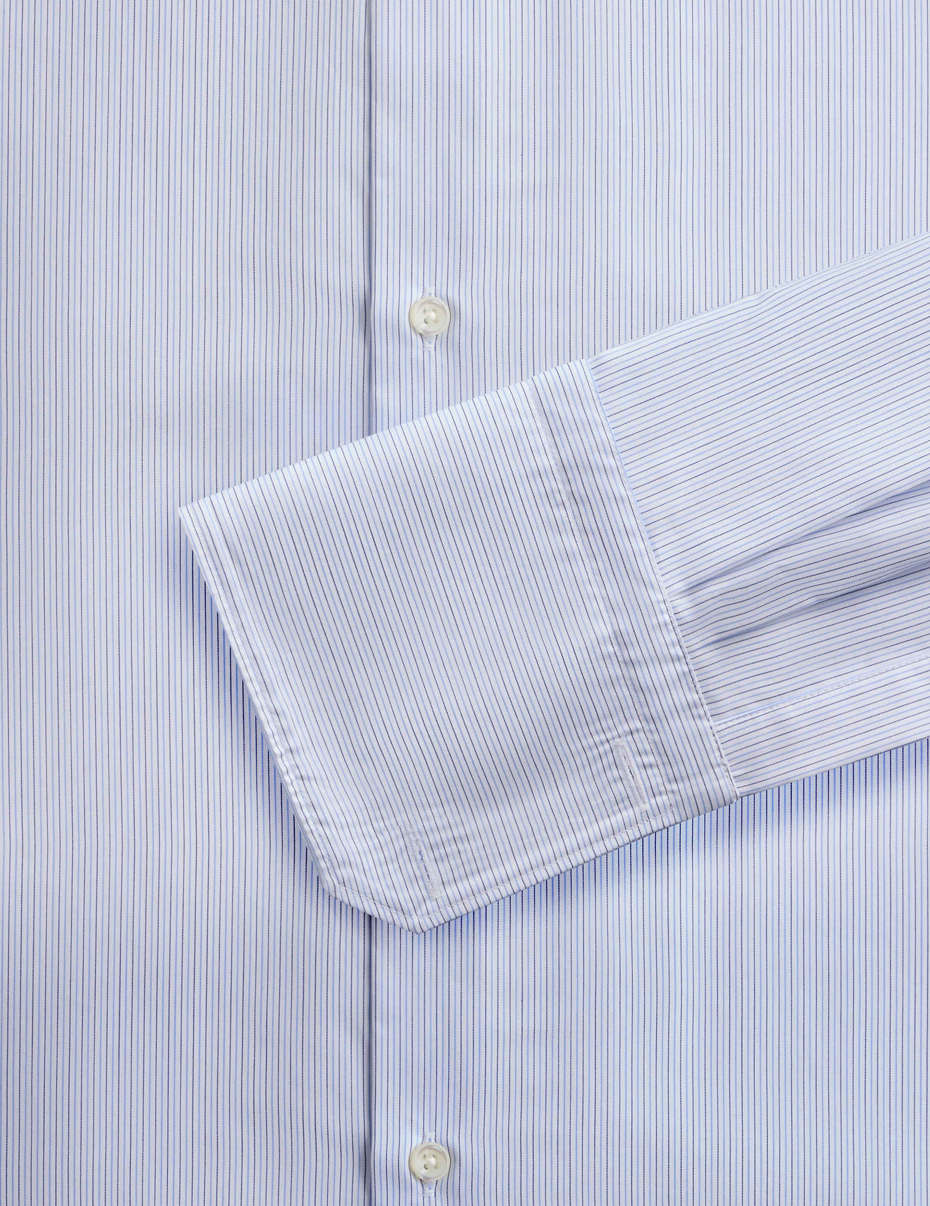 Classic striped blue shirt - Twill - Figaret Collar - French Cuffs