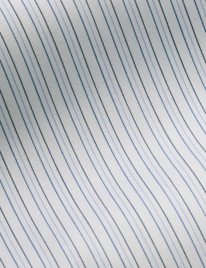  fitted blue striped  wrinkle-free shirt