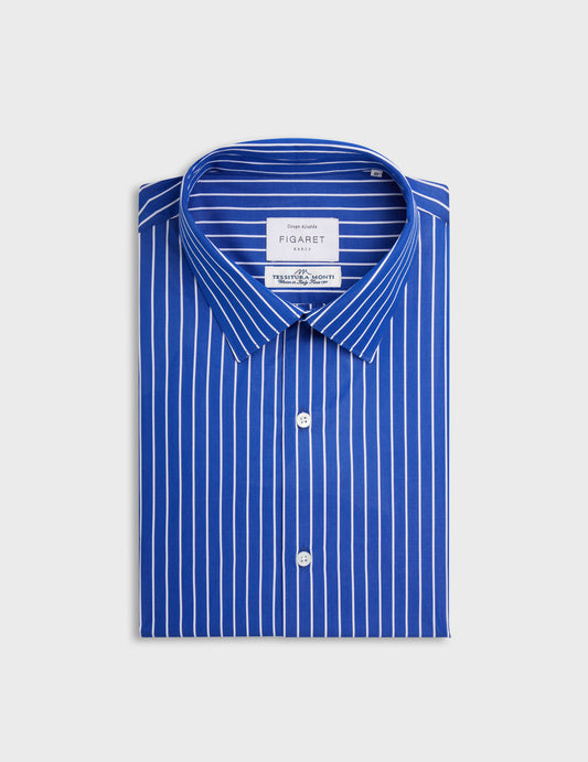  fitted navy Striped shirt - Poplin - Figaret Collar