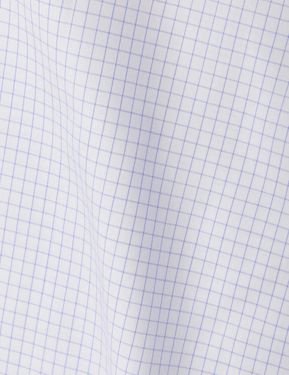 Semi-fitted wrinkle-free shirt with blue checks 