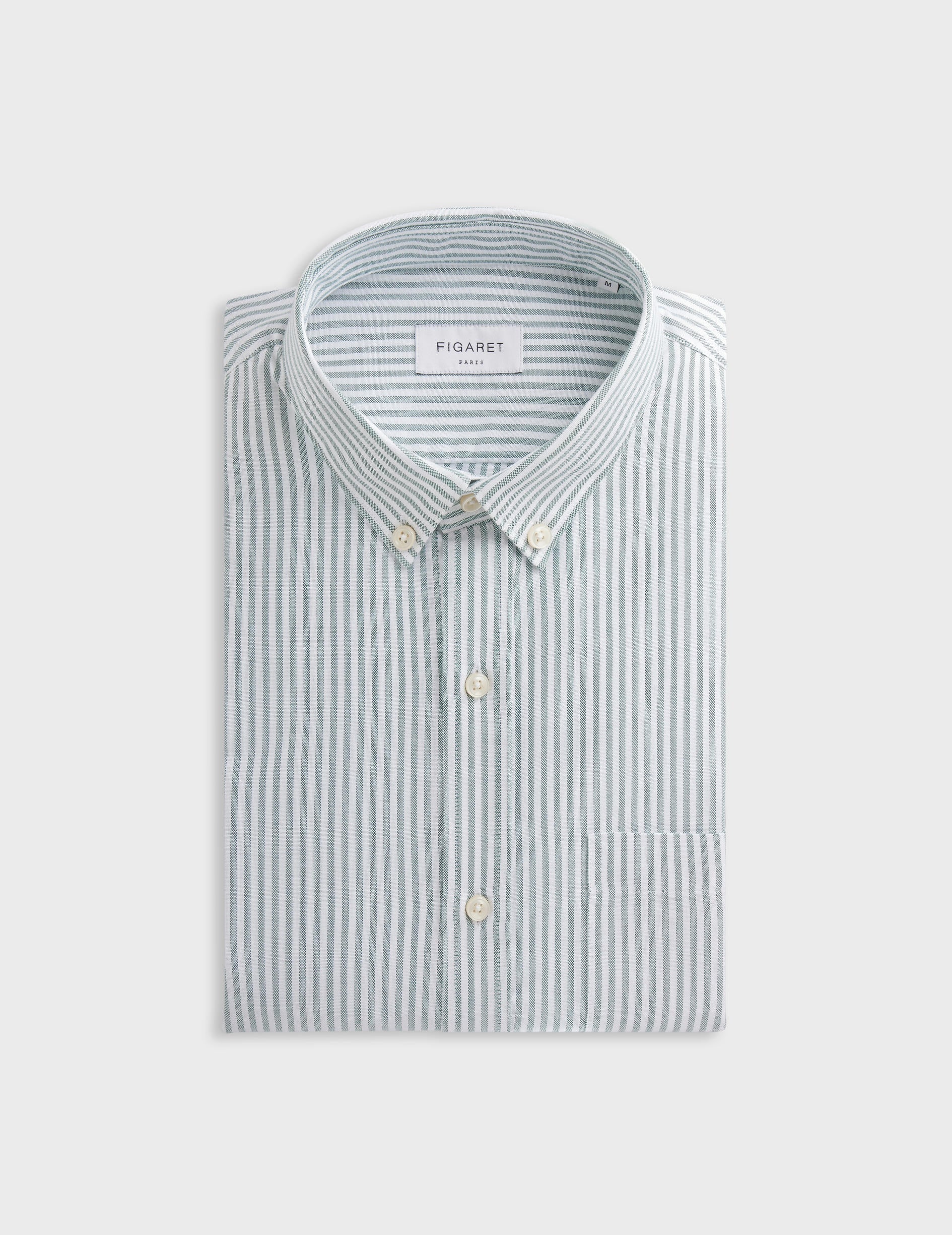 Striped green Gabriel shirt - Oxford - American Collar