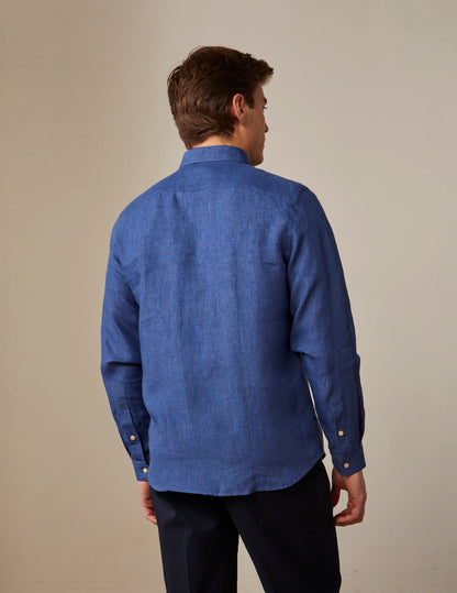 Gabriel blue linen shirt