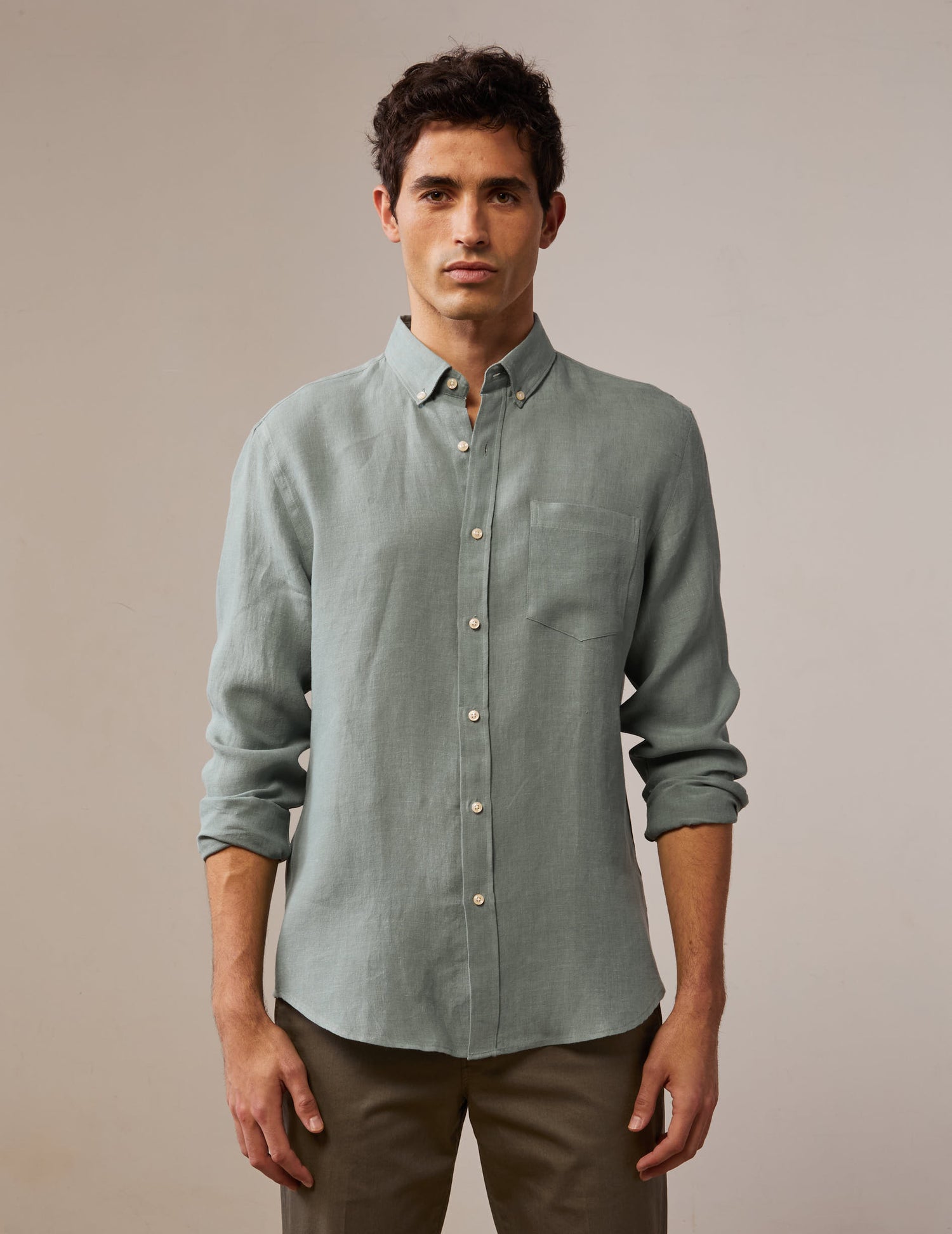 Gabriel sage linen shirt - Linen - American Collar#3