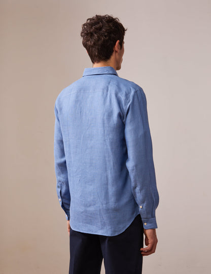 Gaspard shirt in blue linen