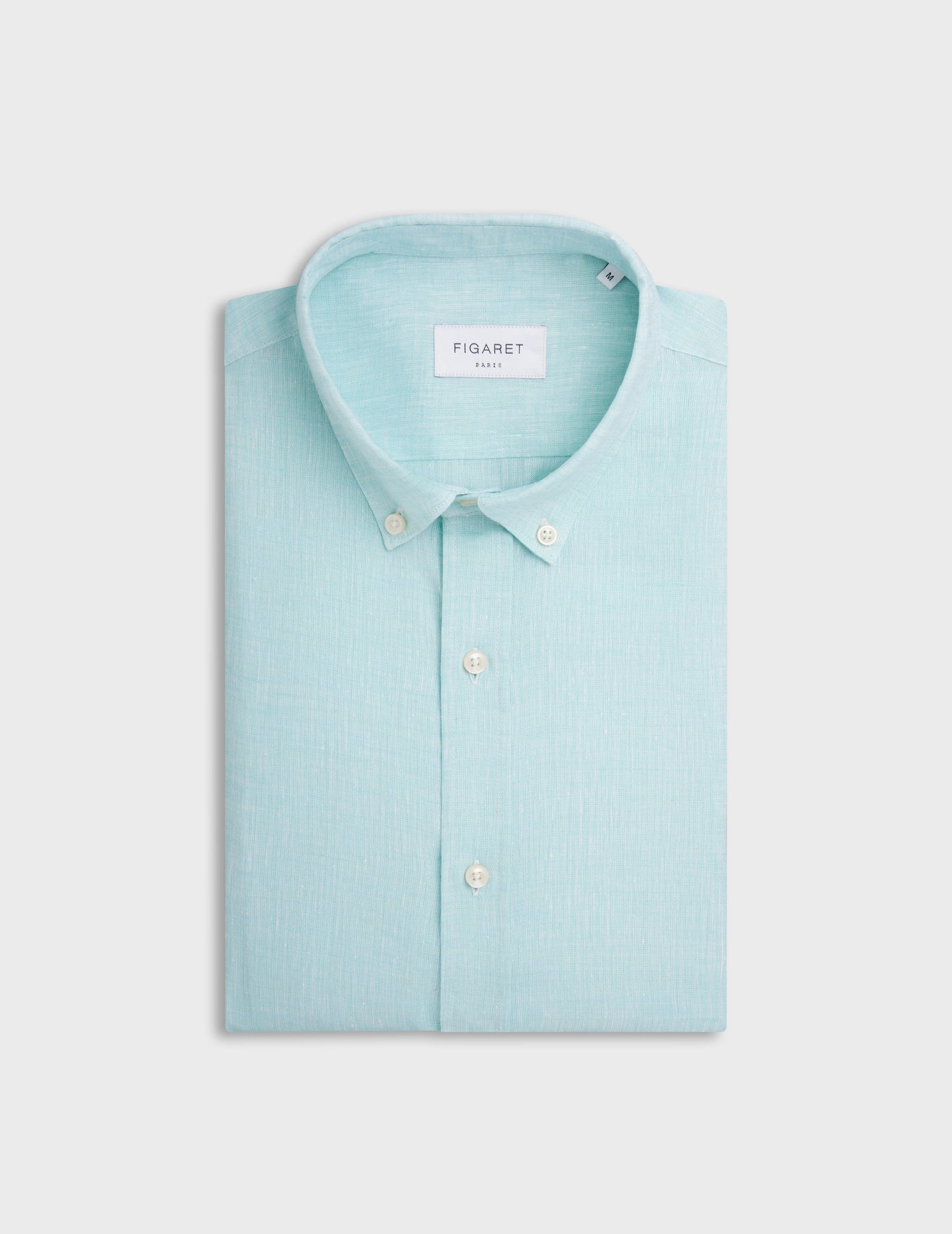 Gaspard shirt in turquoise green linen - Linen - American Collar#4