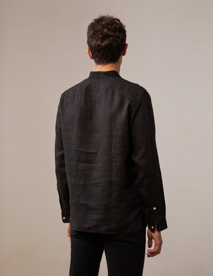 Hilario shirt in black linen