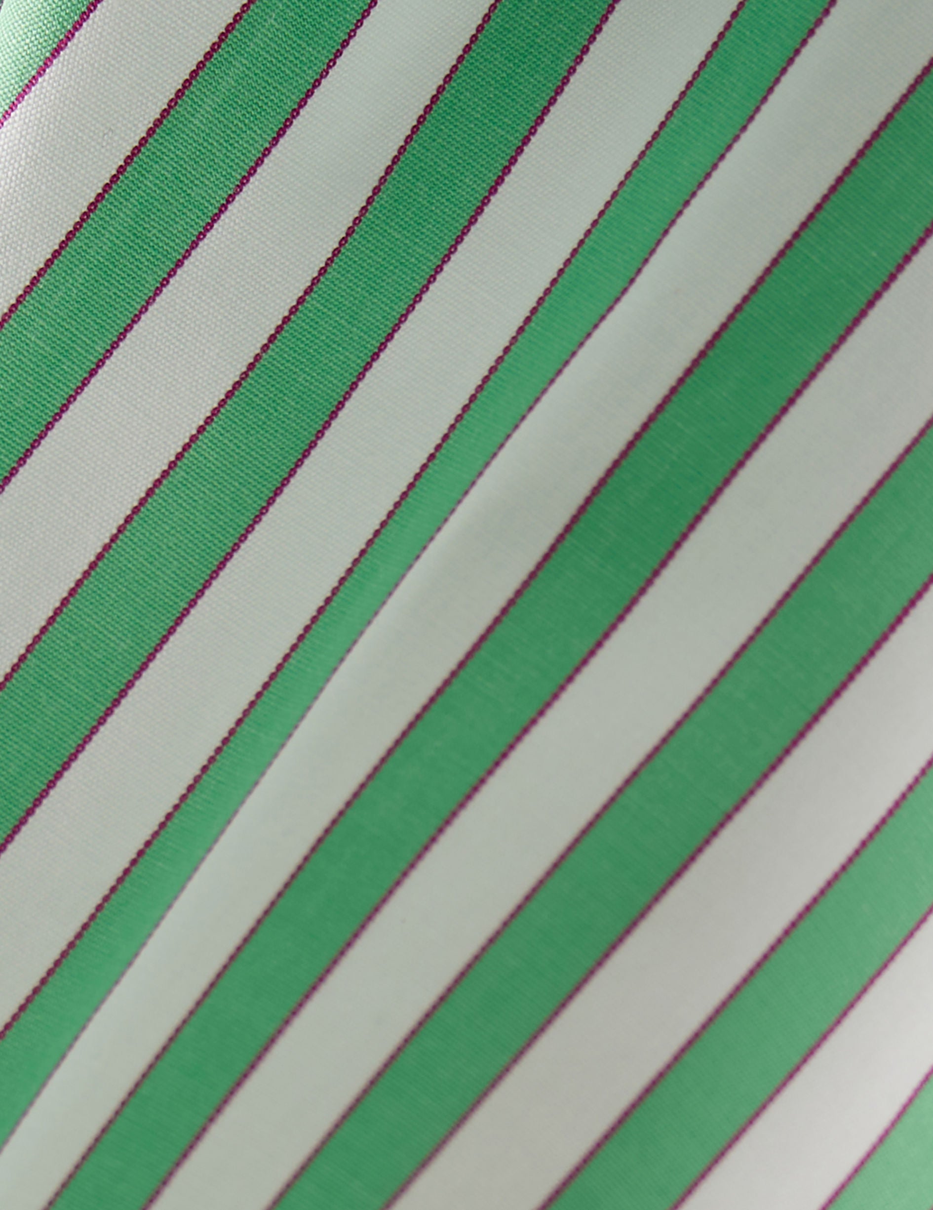 Striped green semi-fitted shirt - Poplin - Italian Collar