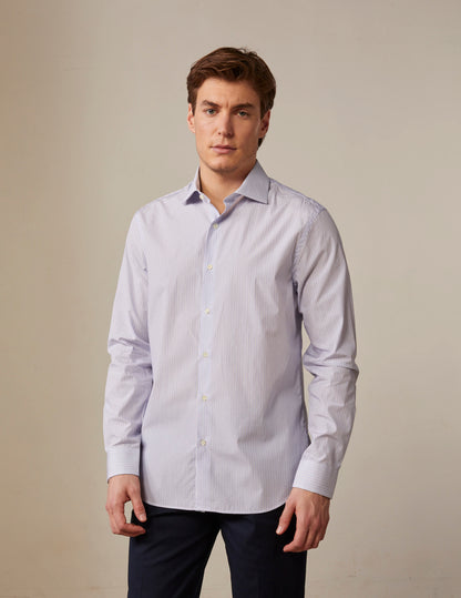 Striped blue semi-fitted shirt