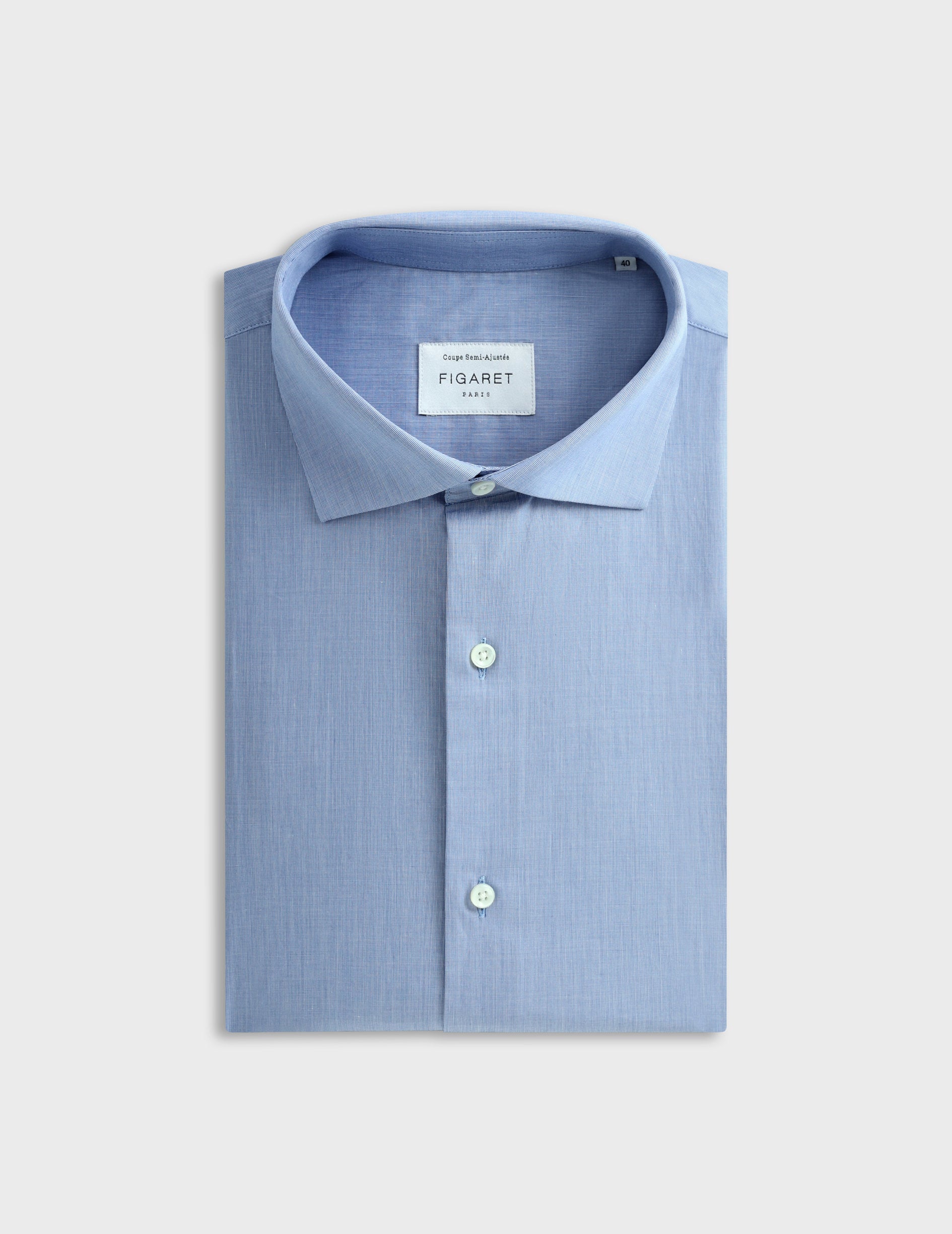 Italian collar shirt in faux-plain thread