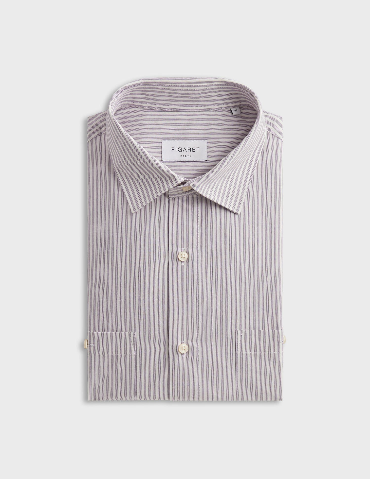Striped purple Leonardo shirt - Poplin - French Collar#4