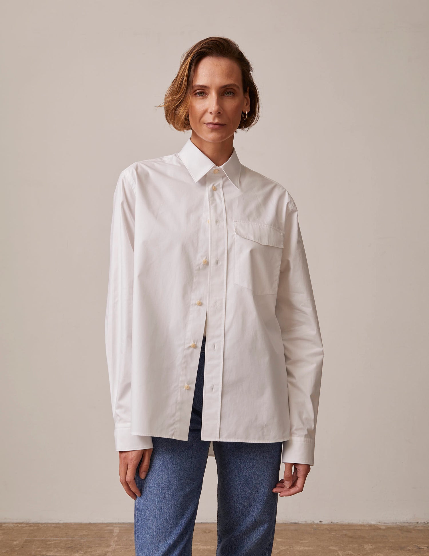 Long white Marais shirt - Poplin - French Collar#6