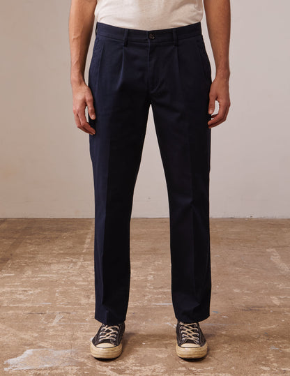 Driss chinos in navy cotton twill