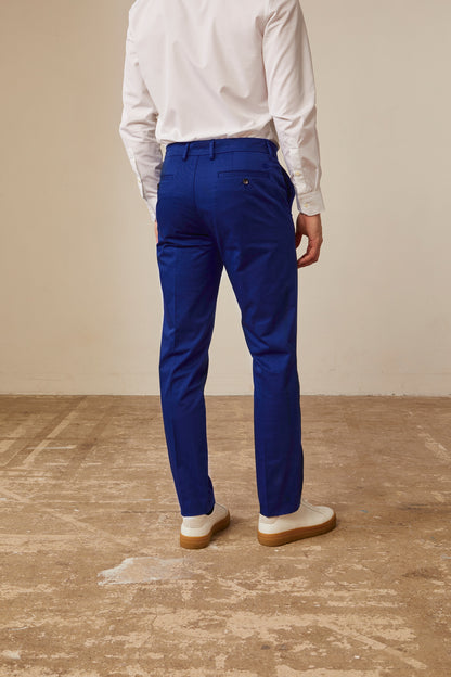 Geofrey chinos in blue cotton twill