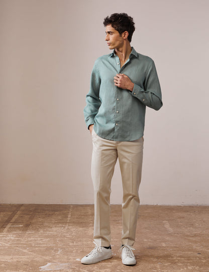 Geofrey chinos in beige cotton twill