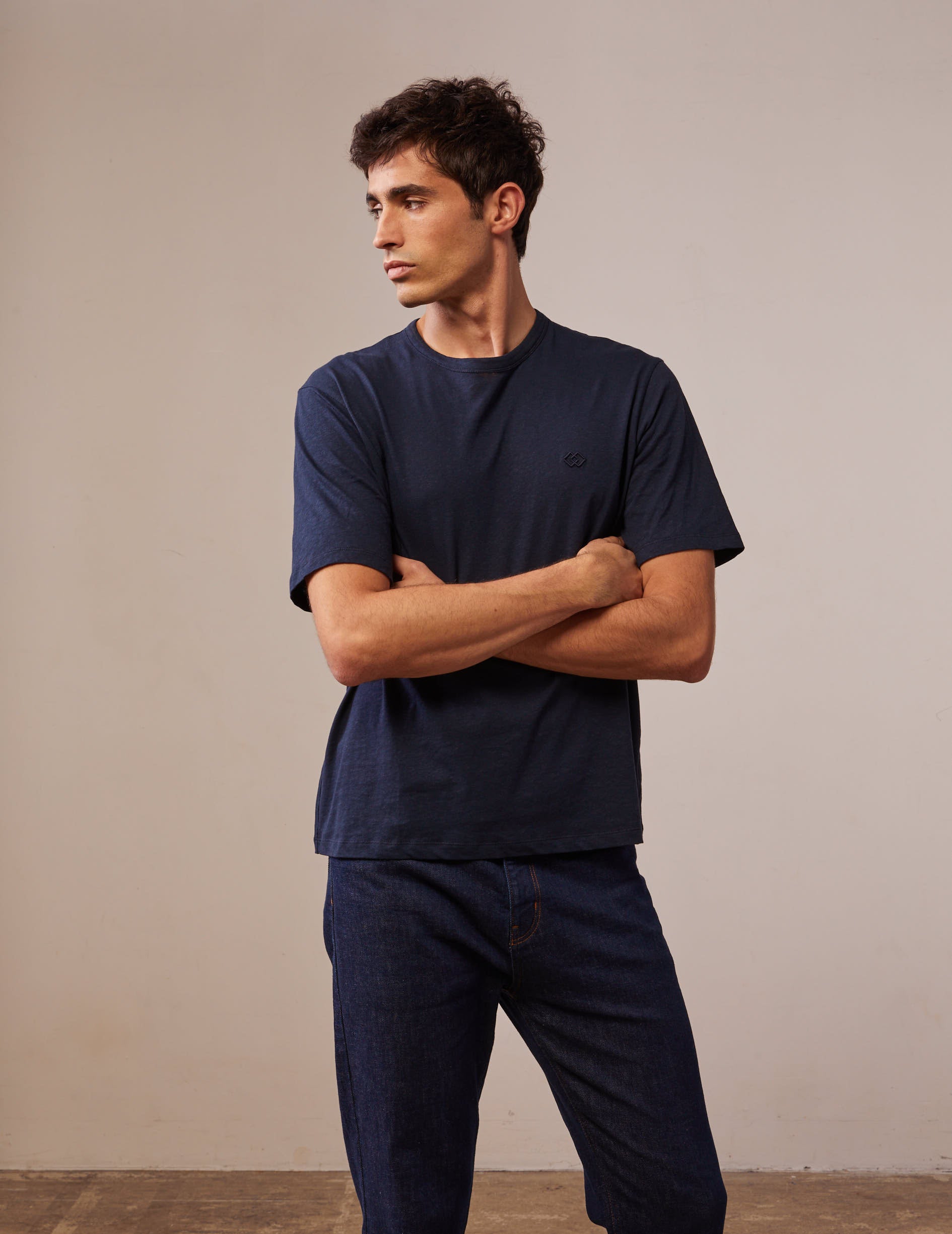 Benny T-shirt in navy cotton