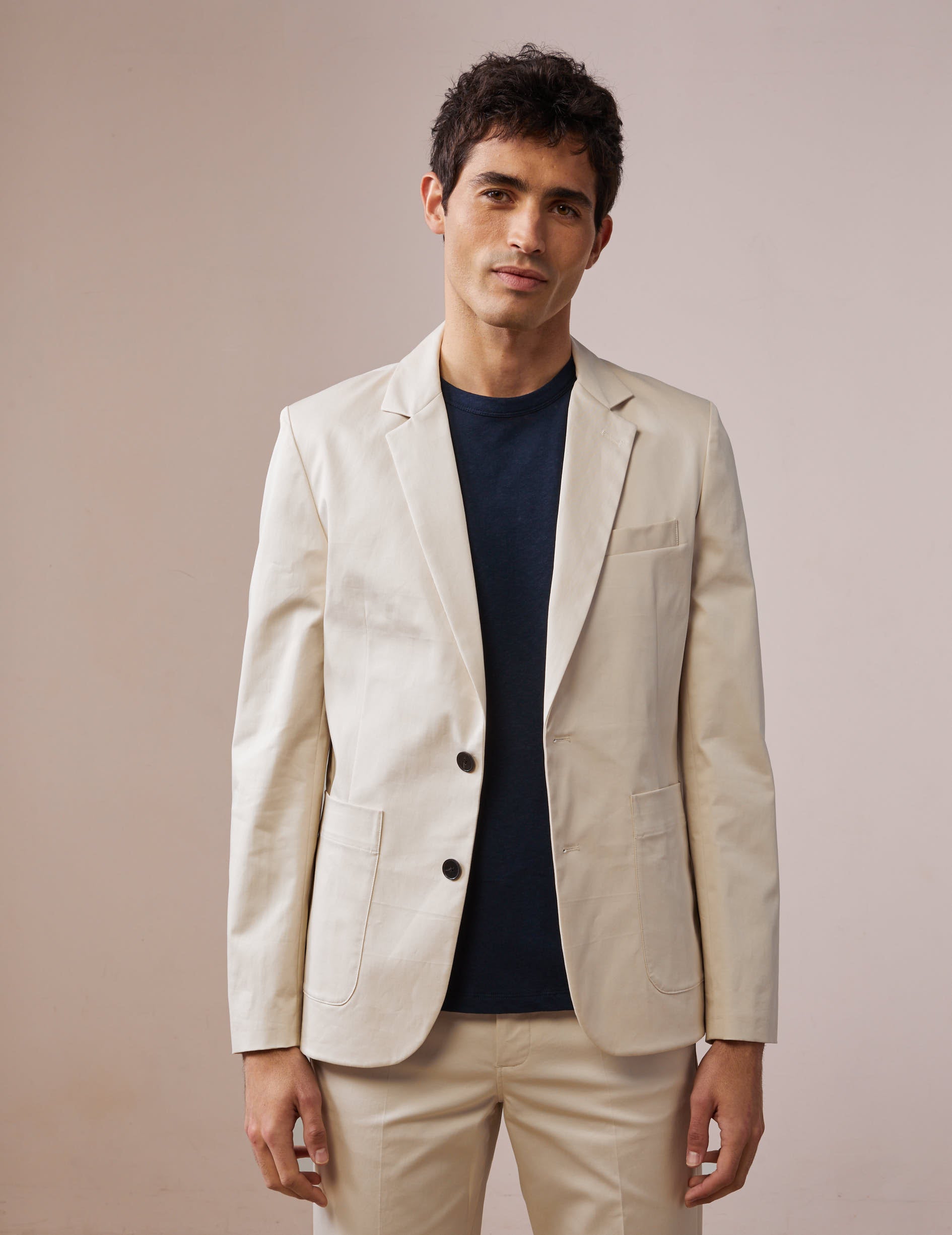 Light beige cotton twill Hilton blazer