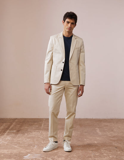 Geofrey chinos in beige cotton twill