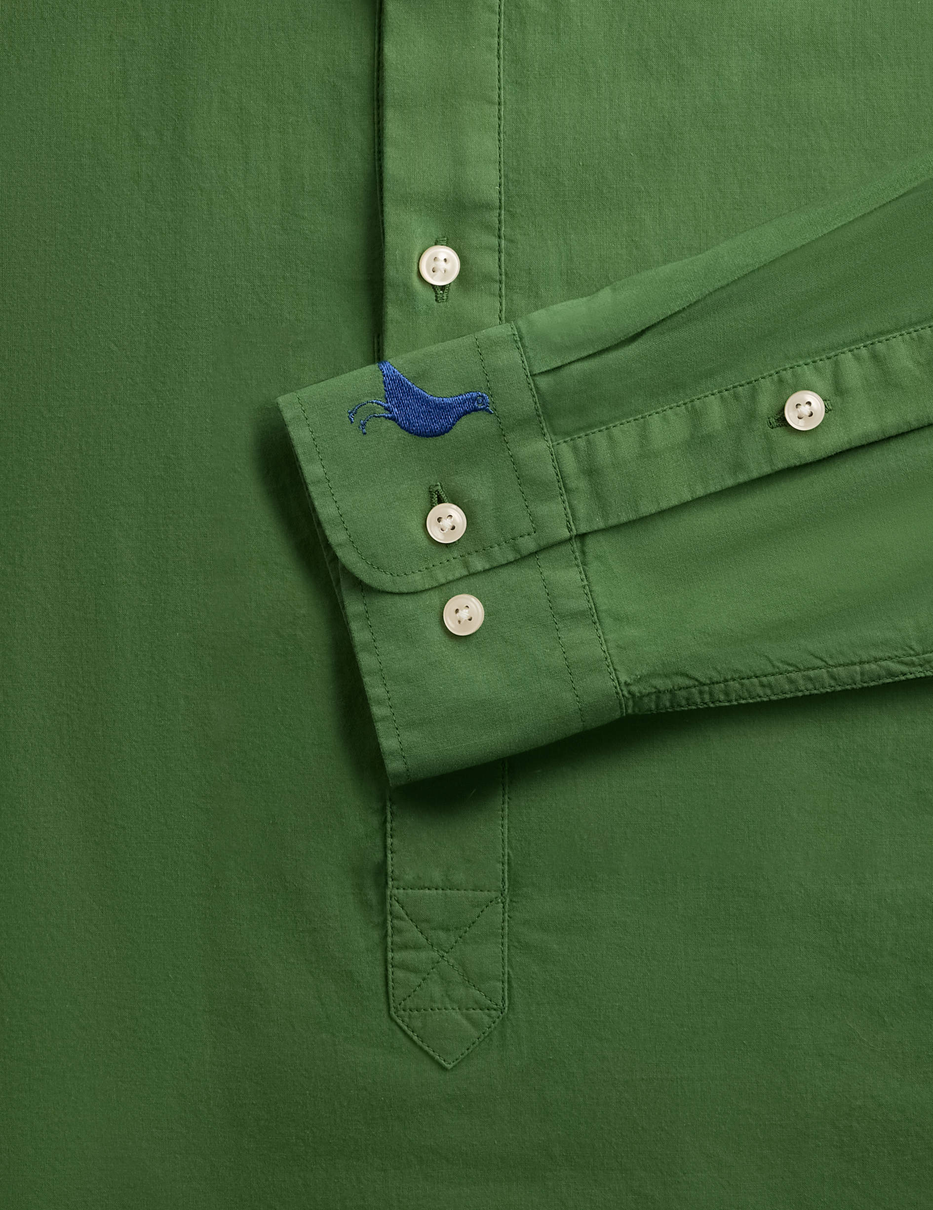 Green Cadaques shirt - Cotton voile - Shirt  Collar