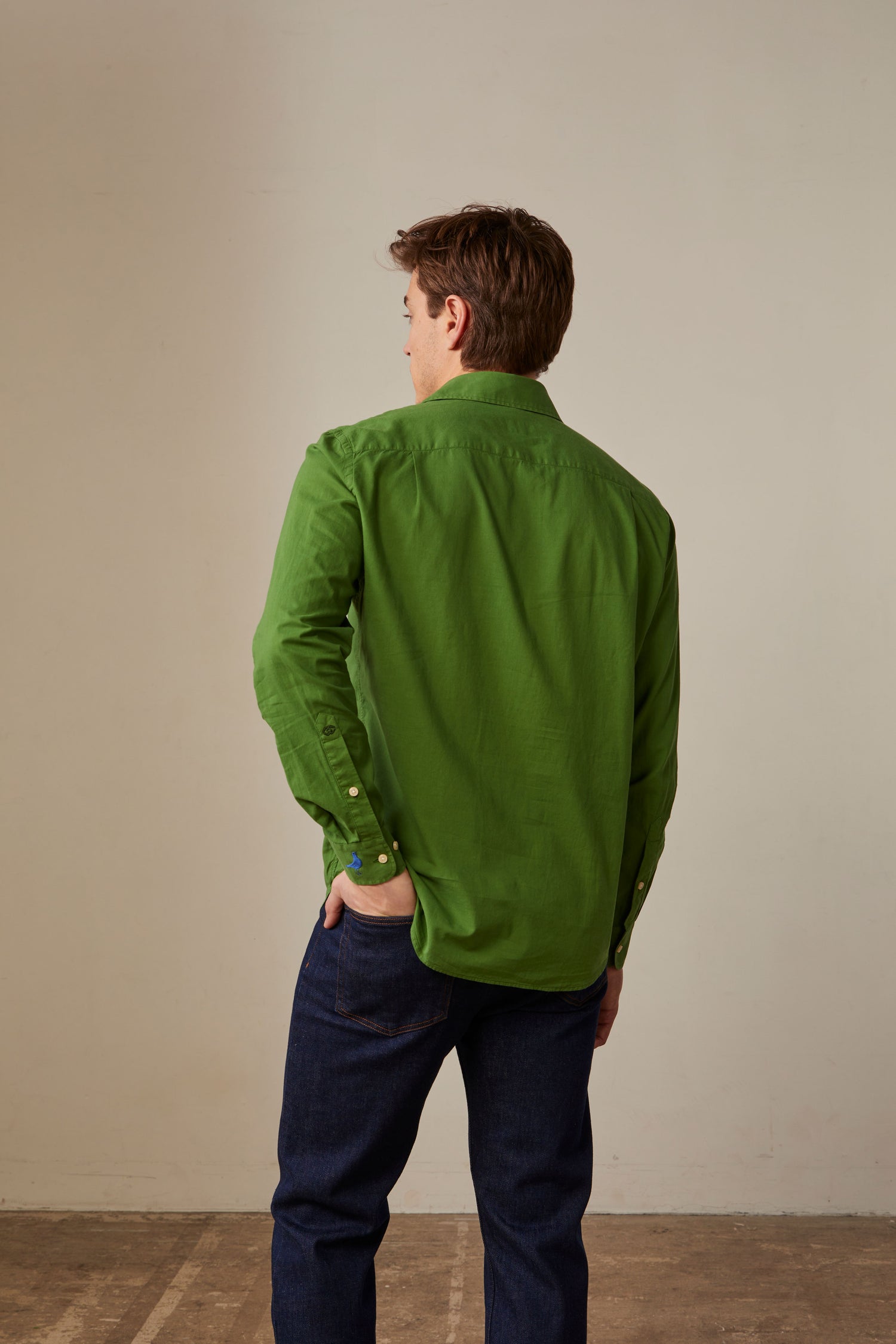Green Cadaques shirt - Cotton voile - Shirt  Collar#5