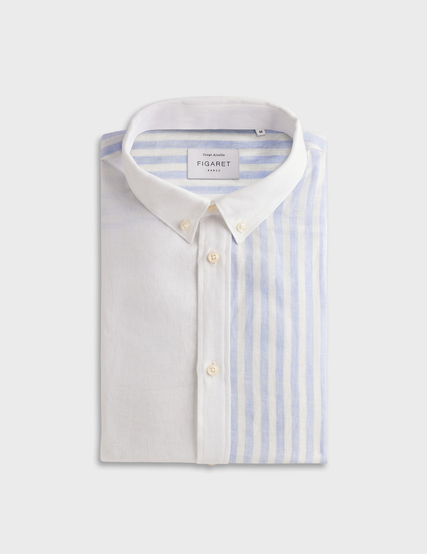Harry blue and white striped linen fun shirt - Linen - American Collar#7