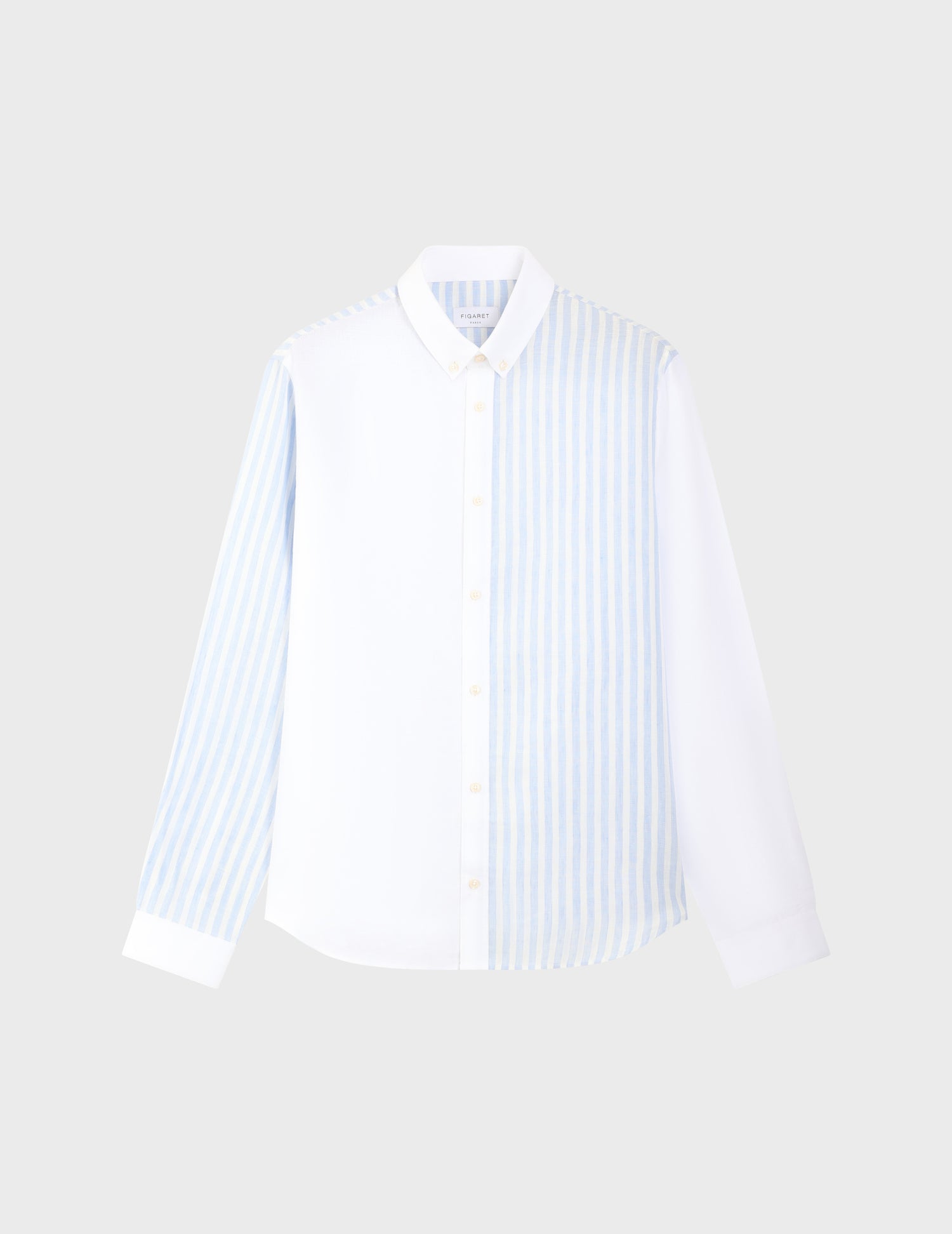 Harry blue and white striped linen fun shirt - Linen - American Collar#8