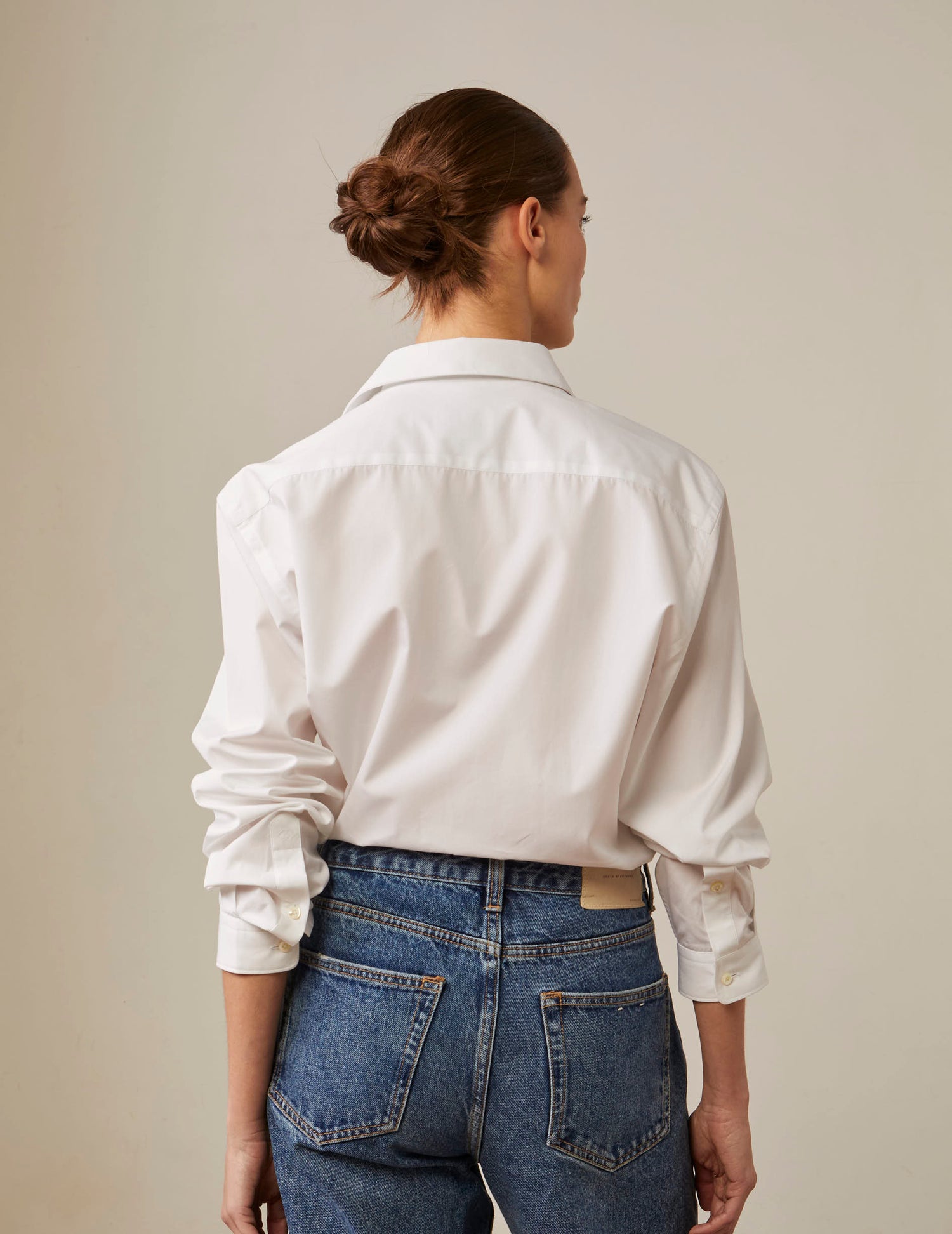 White "Je t'aime" shirt with blue embroidery - Poplin - Figaret Collar#6