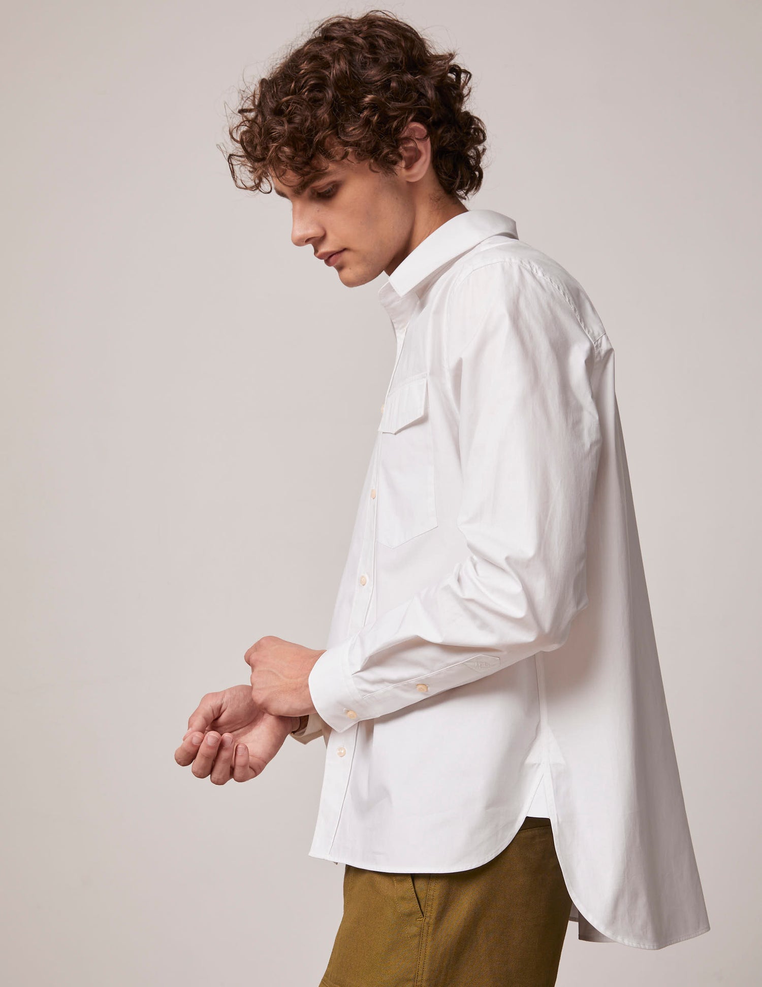 Long white Marais shirt - Poplin - French Collar#5
