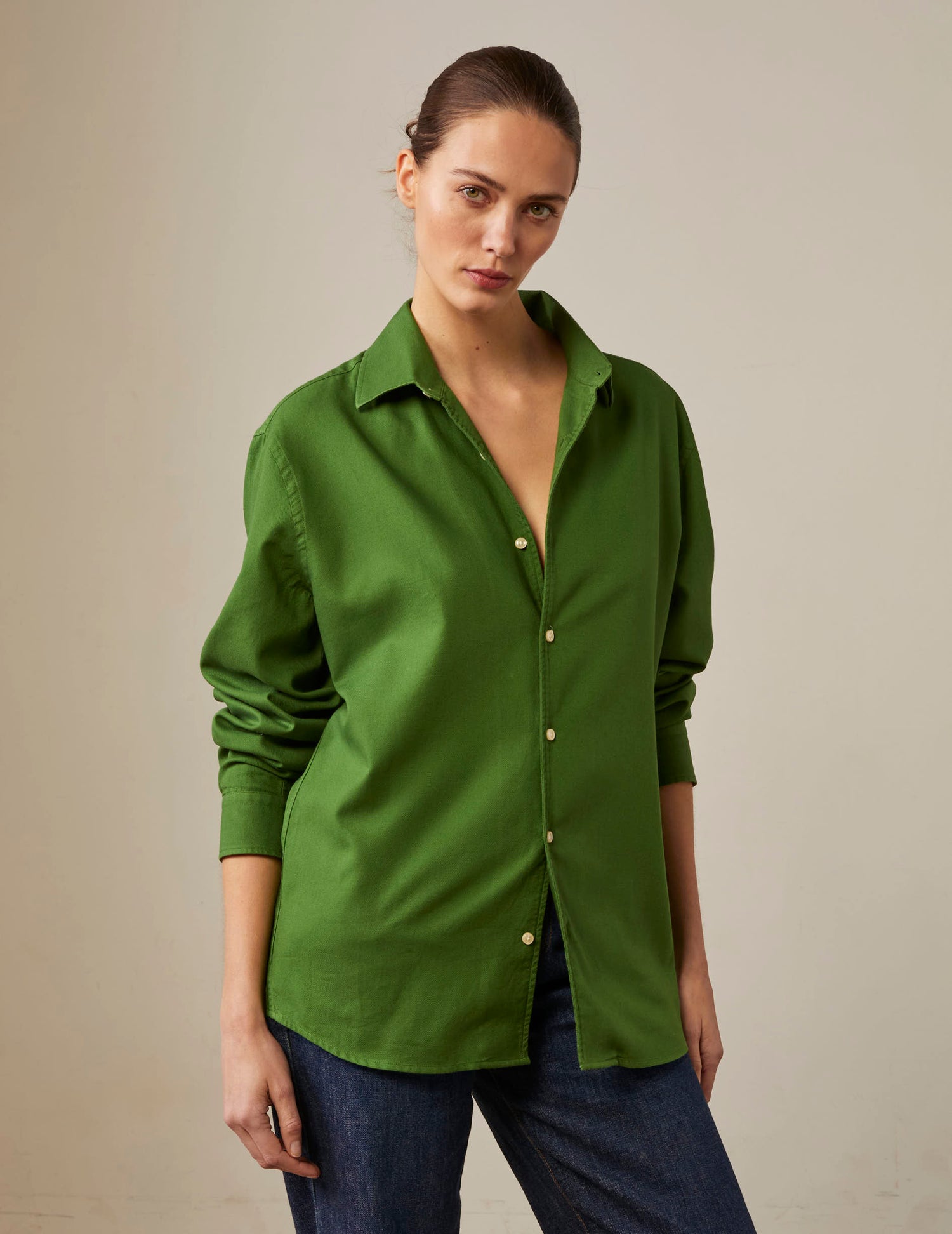 Pedro green shirt - Piqué cotton - Shirt Collar#7