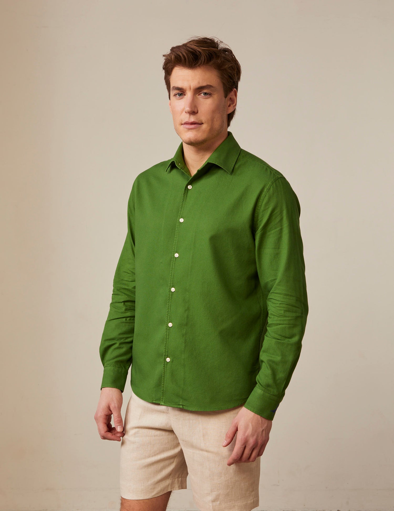 Pedro green shirt - Piqué cotton - Shirt Collar#5