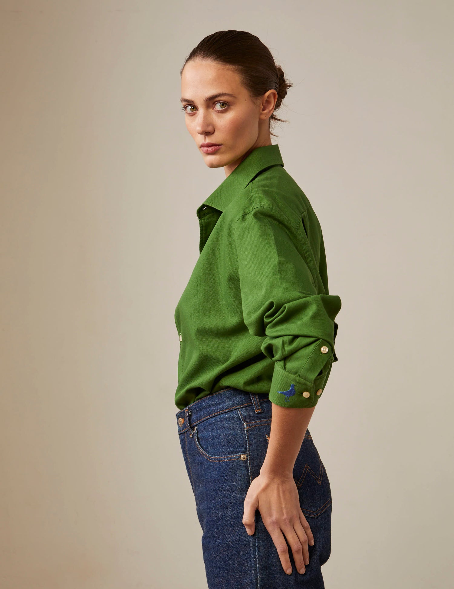 Pedro green shirt - Piqué cotton - Shirt Collar#8