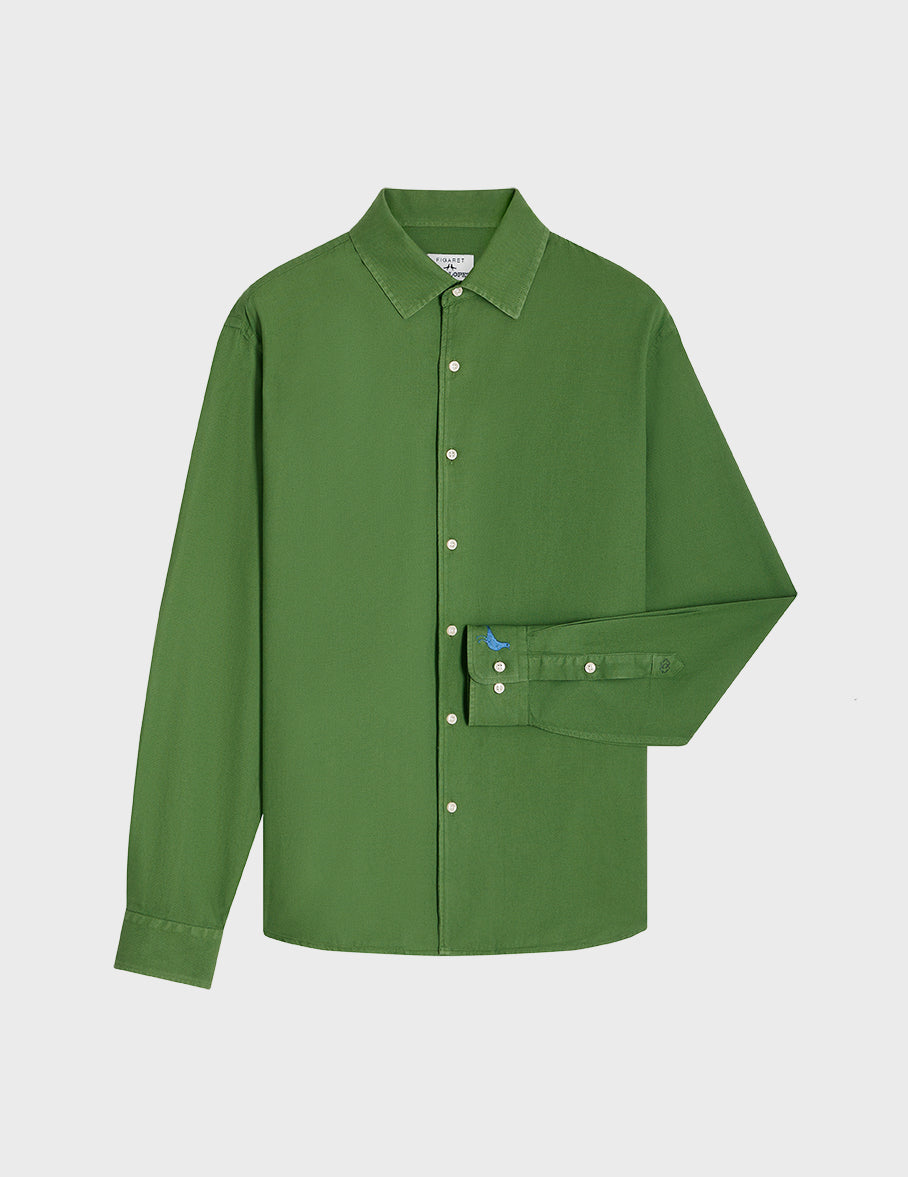Pedro green shirt - Piqué cotton - Shirt Collar