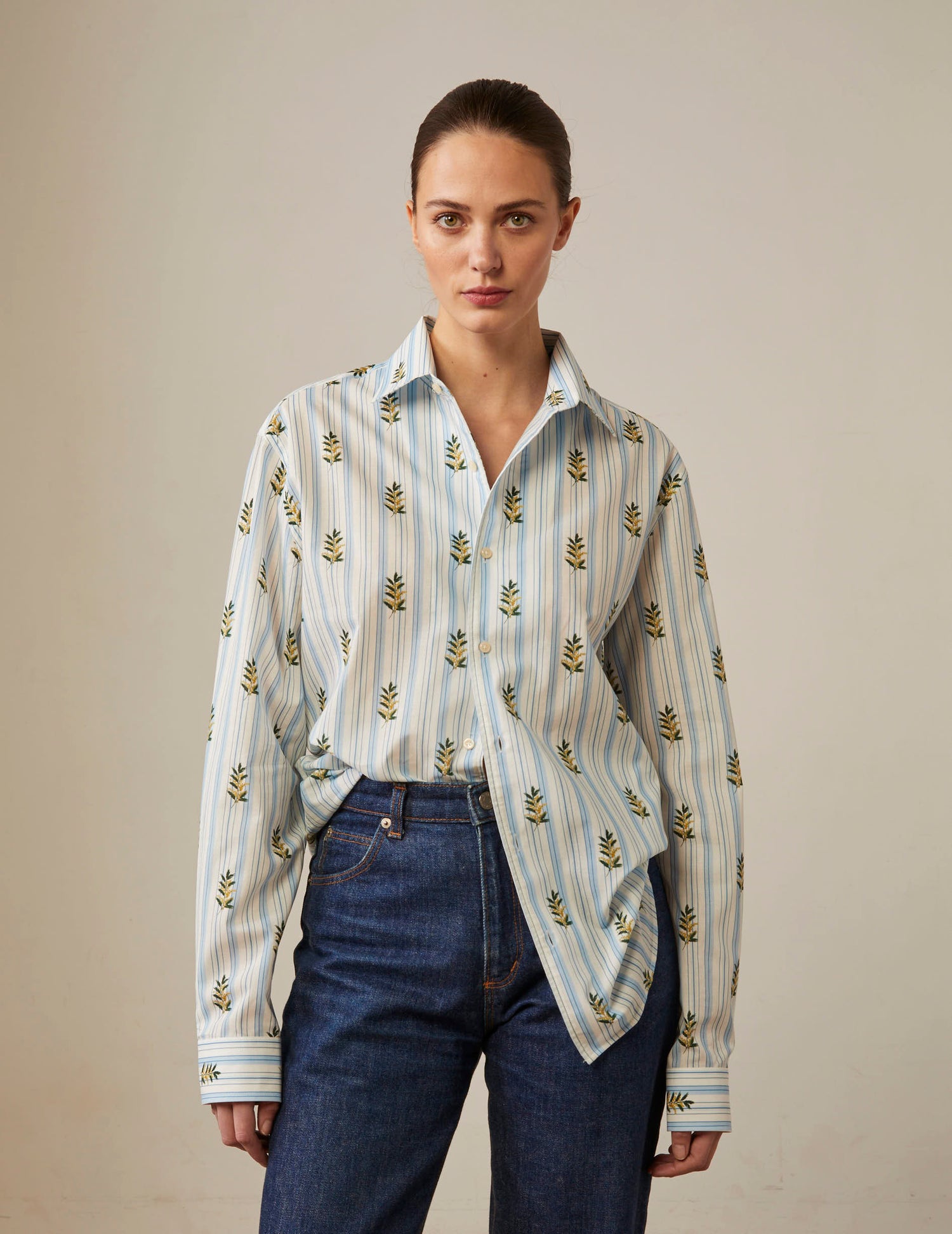 Mimosa print Pedro shirt - Cotton voile - Shirt Collar#5