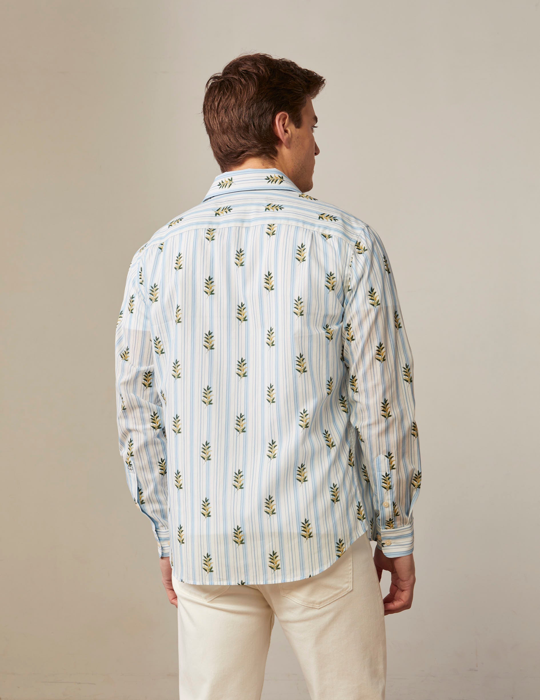 Mimosa print Pedro shirt - Cotton voile - Shirt Collar