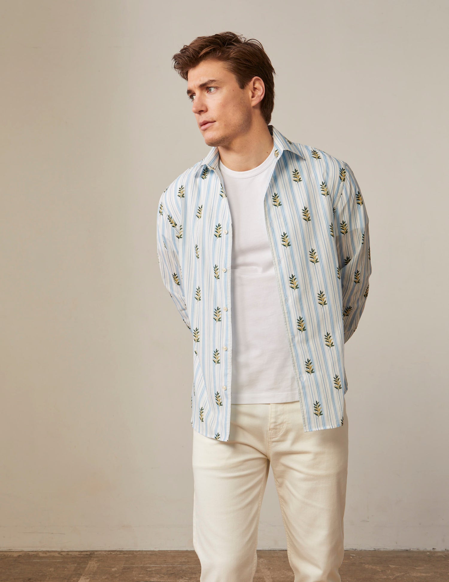 Mimosa print Pedro shirt - Cotton voile - Shirt Collar#3