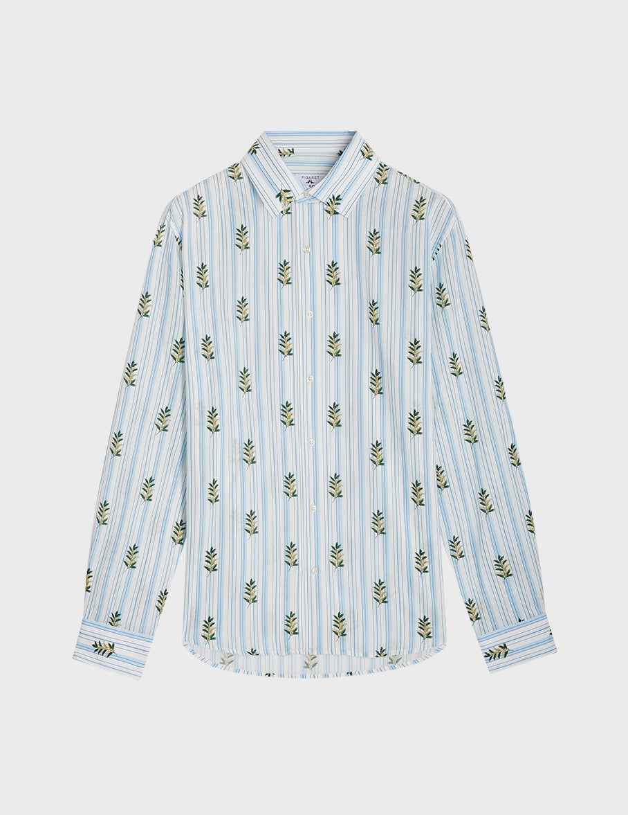 Mimosa print Pedro shirt - Cotton voile - Shirt Collar#10