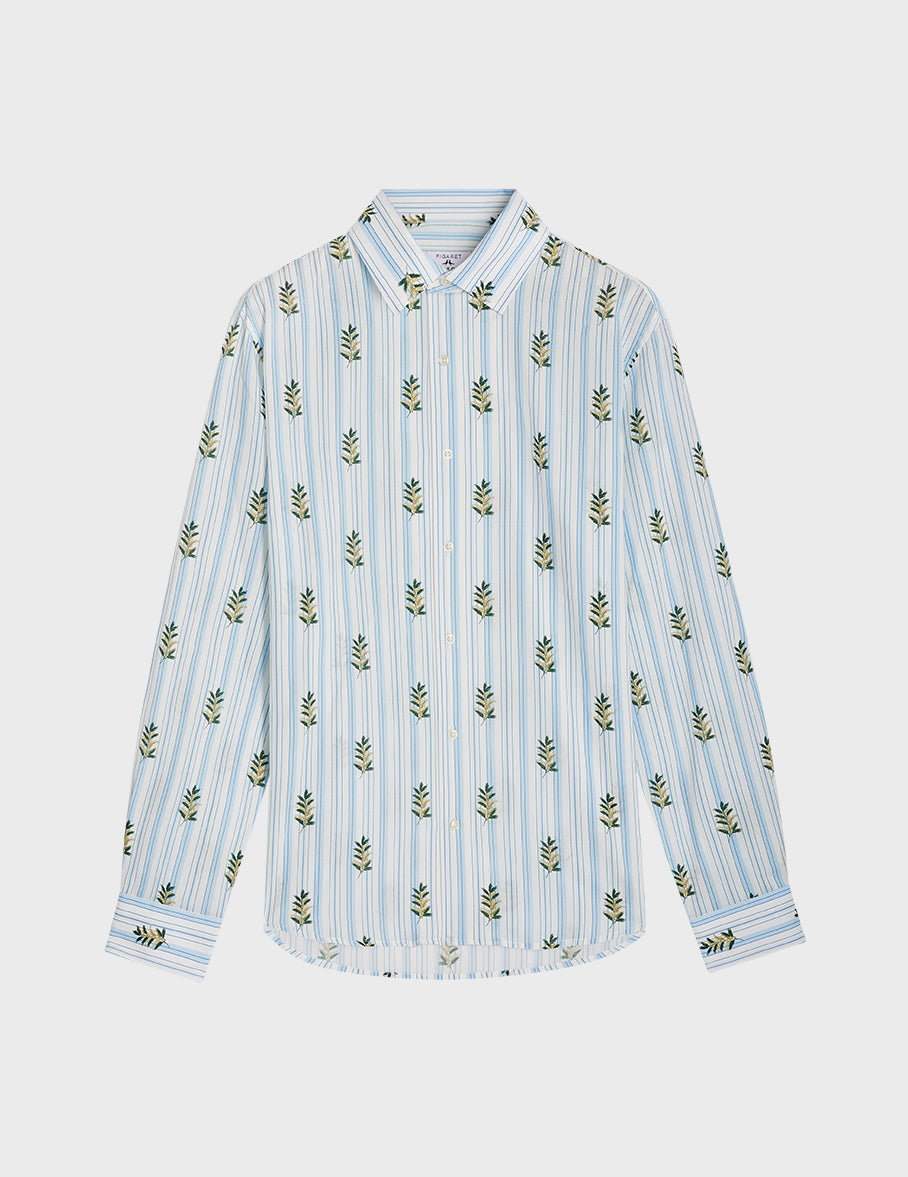 Mimosa print Pedro shirt - Cotton voile - Shirt Collar