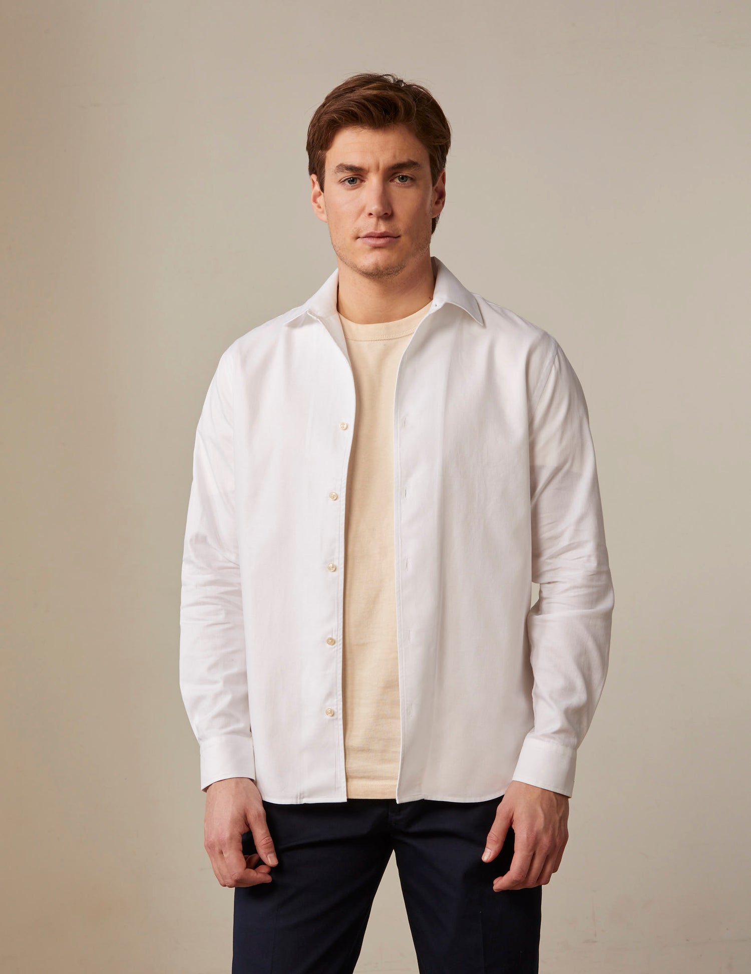 White Pedro shirt - Piqué cotton - Shirt Collar#4
