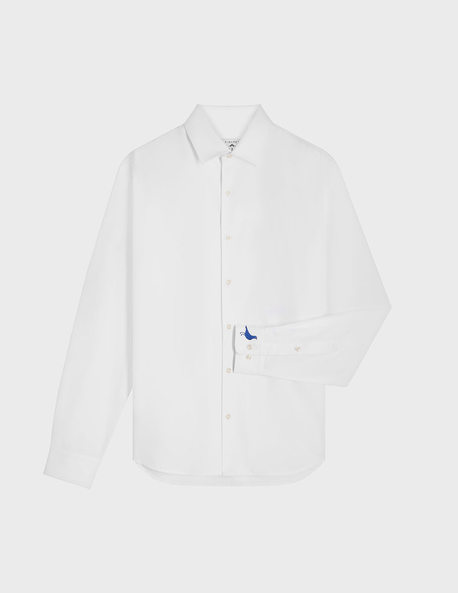 White Pedro shirt - Piqué cotton - Shirt Collar#10