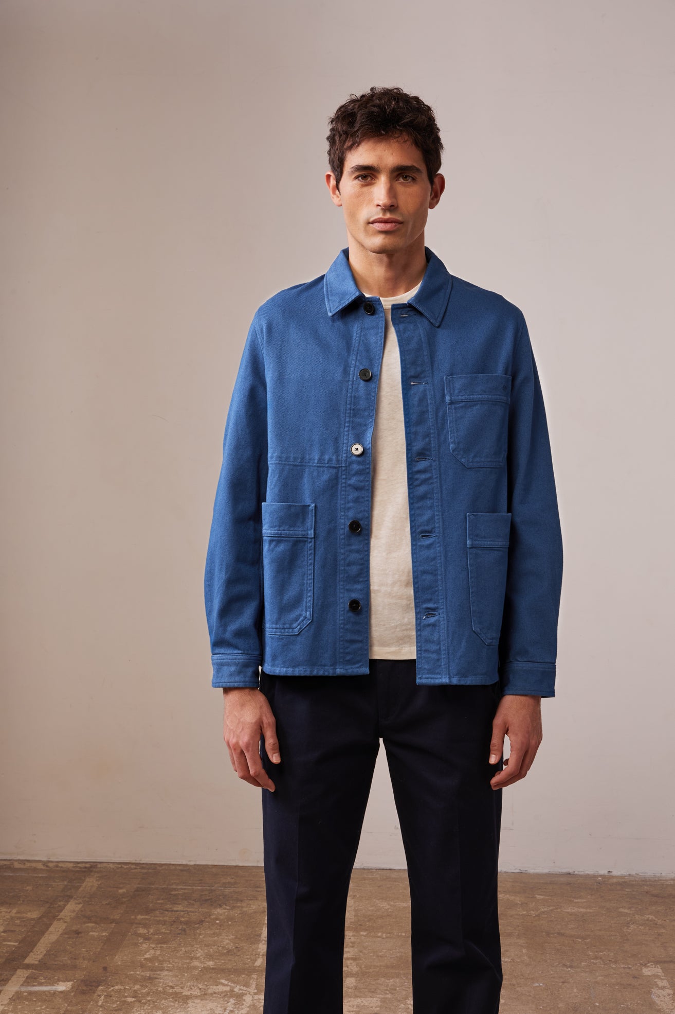 Badie jacket in blue cotton twill