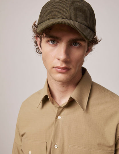 Khaki velvet cap