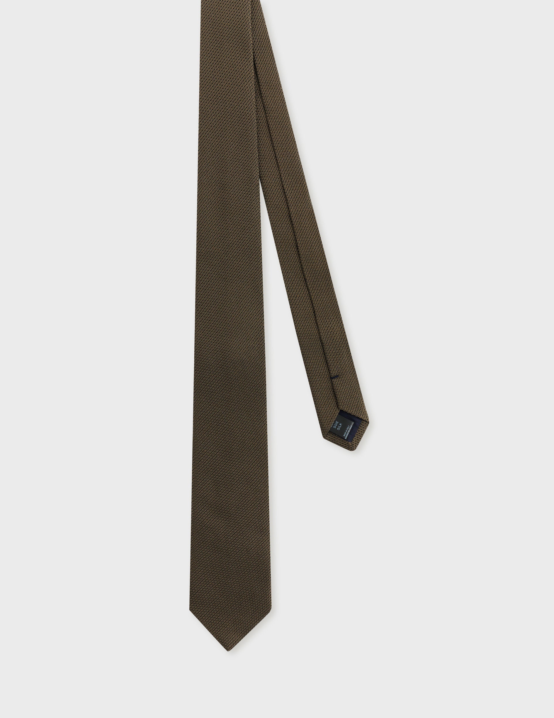 Khaki silk tie