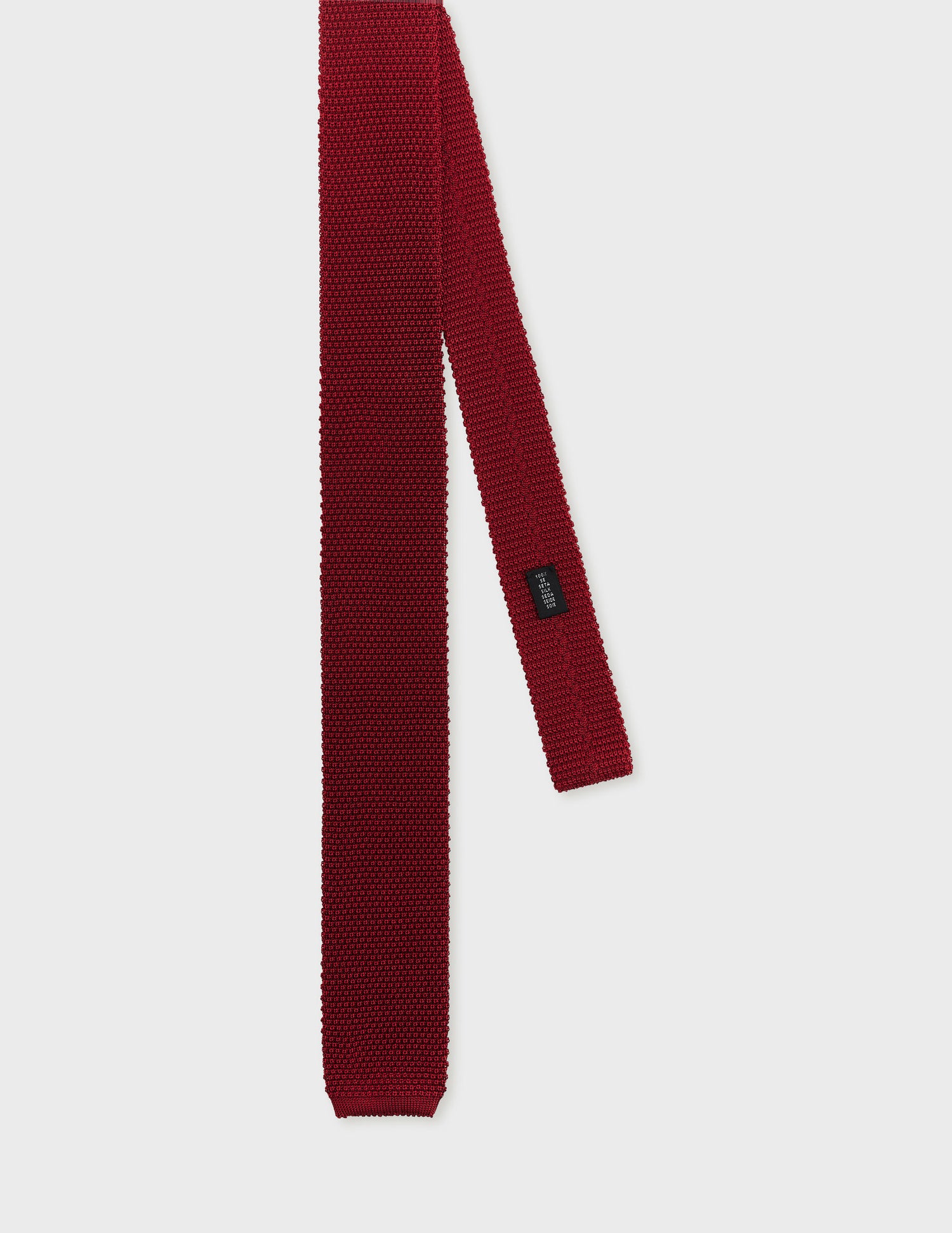 Red knit tie